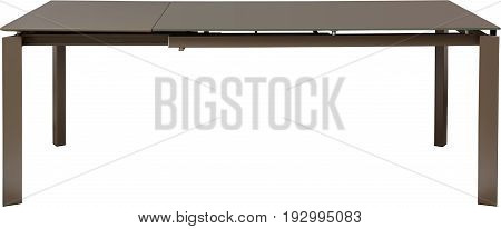 Modern brown dinning table. Modern designer, Sliding table isolated on white background. Series of furniture