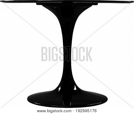 round black dinning table. Modern designer, table isolated on white background. Series of furniture