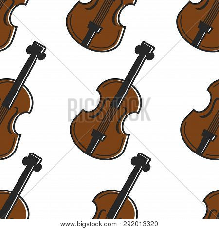 Violin Austrian National Musical Instrument Seamless Pattern