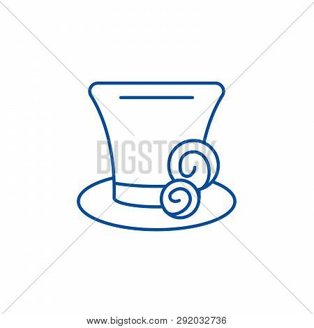 Cylinder Hat Line Icon Concept. Cylinder Hat Flat  Vector Symbol, Sign, Outline Illustration.