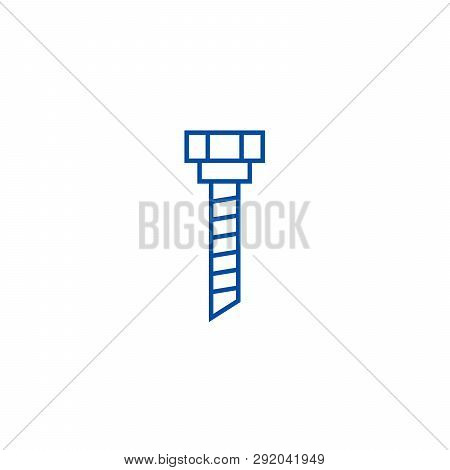 Drilling Machine Sign Line Icon Concept. Drilling Machine Sign Flat  Vector Symbol, Sign, Outline Il