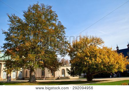 Dresden, Germany - October 10, 2018: Sightseeings Of Germany. Historical Buildings And Streets Of Dr