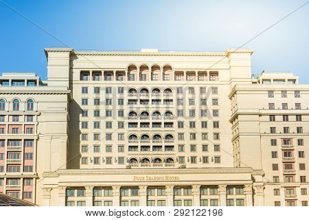 Moscow, Russia - September 23.09.2017: Four Seasons Hotel In Moscow Kremlin In Summer Day.