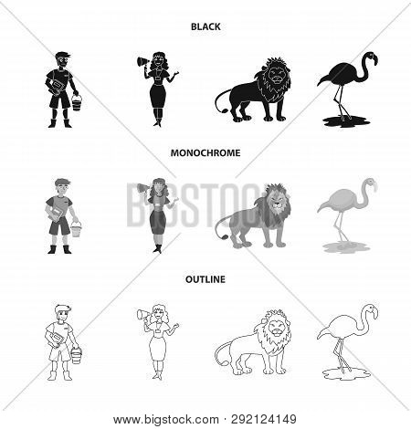 Vector Design Of Nature  And Fun  Symbol. Set Of Nature  And Entertainment Vector Icon For Stock.