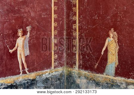 Perseus Fresco With The Head Of Medusa In A Domus Of Pompeii