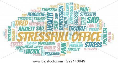 Stressfull Office Word Cloud. Wordcloud Made With Text Only.