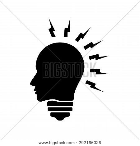 Head Idea Icon Vector On White Background. Head Idea Icon Modern Icon For Graphic And Web Design. He