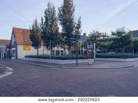 Den Helder, The Netherlands, October 13, 2018: Street Lightbox With Local Advertisement