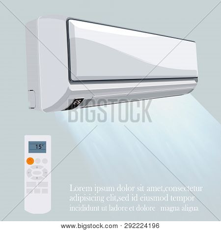 Air Conditioner Vector Background Ad.split System Air Conditioner. Cool And Cold Climate Control Sys