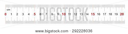 Ruler Of 200 Millimeters. Ruler Of 20 Centimeters. Calibration Grid. Value Division 1 Mm. Precise Le