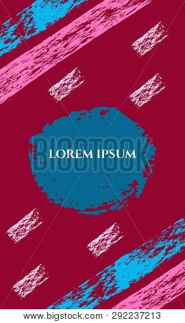 Seamless Pattern. Colorful Background, Ink Spots, Stripes. Vector Hand Drawn Brush Texture. For Prin