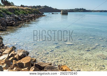 Ancient Ruins At Coastline Of Town Of Nea Poteidaia, Kassandra, Chalkidiki, Central Macedonia, Greec