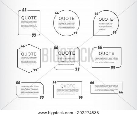 Quote Template Set. Quote Speech Box. Vector Illustration