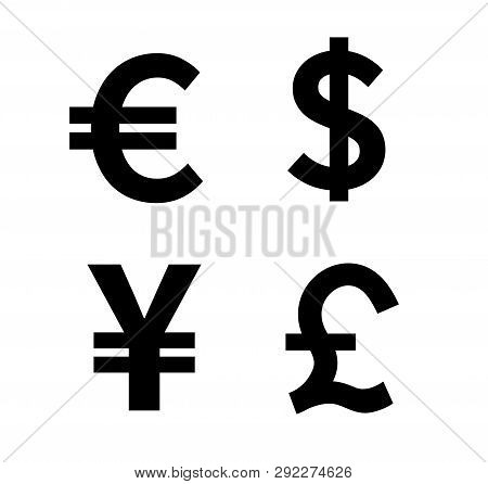 Currency Icon Set. Money Sign. Vector Illustration. On White Background