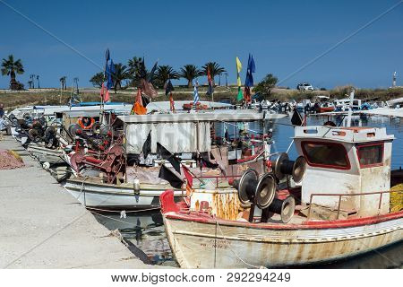 Nea Poteidaia, Greece - June 24, 2014: Summer View Of Town Of Nea Poteidaia, Kassandra, Chalkidiki, 