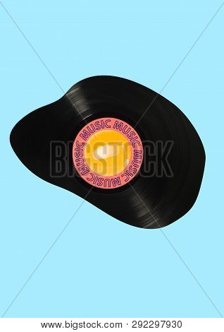 Musical Breakfest. Alternative View Of Food And Snack. Delicious Music Taste. Fried Egg Or Omelette 
