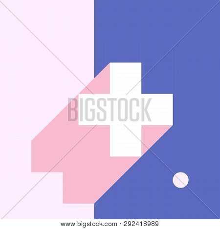 Vector Geometric Background In Material Design Style. Universal Simple Minimalistic Colorful Pattern