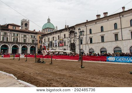 Italy, Brescia - October 01 2017: The View Of The Traditional Celebrations Of Caterina Cornaro Is Co