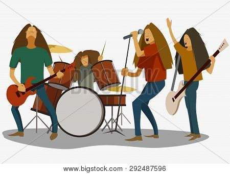 Rock Band, Rock Musicians At The Concert