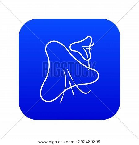 Smallpox Virus Icon Blue Vector Isolated On White Background
