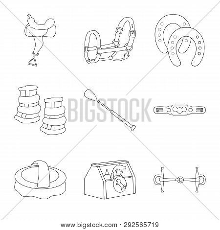 Vector Design Of Horseback And Equestrian Logo. Set Of Horseback And Horse  Vector Icon For Stock.