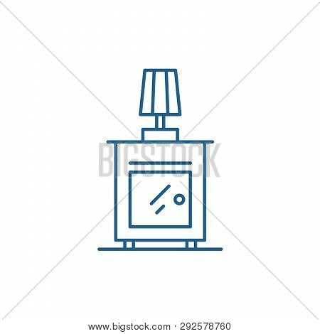 Bedside Table Line Icon Concept. Bedside Table Flat  Vector Symbol, Sign, Outline Illustration.