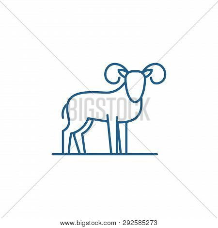 Capricorn Line Icon Concept. Capricorn Flat  Vector Symbol, Sign, Outline Illustration.