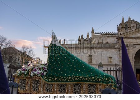Zamora, Spain; March 2018: Procession Of The Confraternity Of Jesus Of The Way Of The Cross. Process
