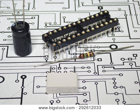 View Of The Electronics Components And Pcb