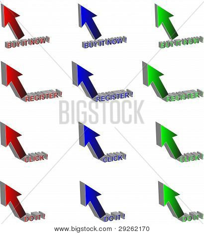 Collection des flèches de couleur