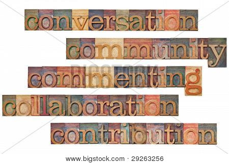 Koncept sociální média 5C