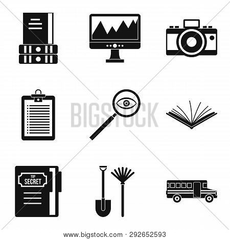 Data Search Icons Set. Simple Set Of 9 Data Search Icons For Web Isolated On White Background