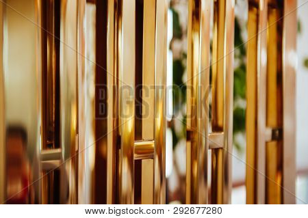 Abstract Gold Melal Texture Desfocused For Background