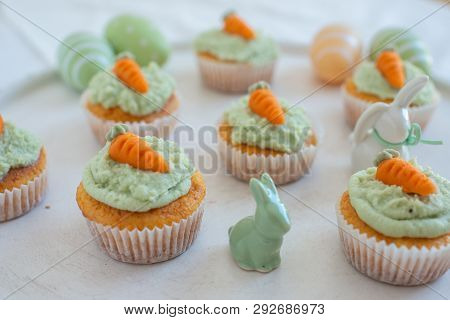 Carrot Hazelnut Muffins With Marzipan Carrots For Easter