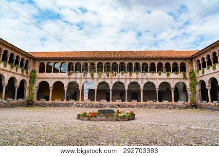 Courtyard Of Convenat Of Santo Domingo In Koricancha Complex In Cusco, Peru