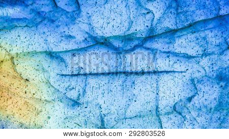 Macro Detail Labradorite Textured Blue Abstract Background