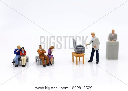 Miniature People : Counting Votes From People, Image Use For Elections, Announcements, Candidates Se