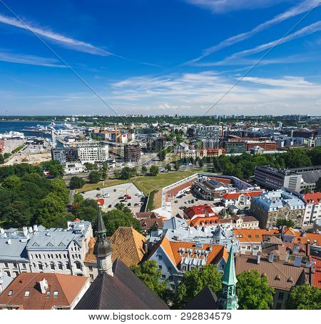 Tallinn From St. Olav's Church Tower, Estonia