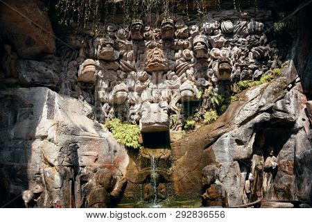 Dazu Rock Carvings as the World Heritage Site located in suburb Chongqing, China