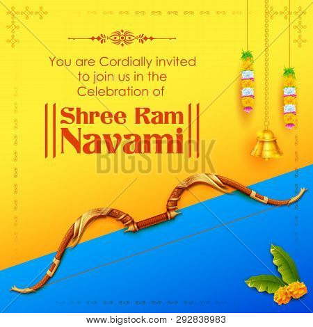 Shree Ram Navami Celebration Background For Religious Holiday Of India