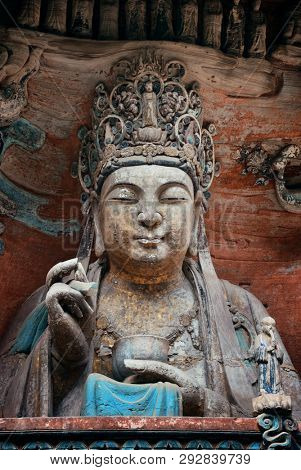 Dazu Rock Carvings as the World Heritage Site located in suburb Chongqing, China