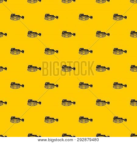 Excavator With Hydraulic Hammer Pattern Seamless Vector Repeat Geometric Yellow For Any Design