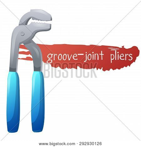 Groove-joint Pliers Icon In Cartoon Style. Tools For Repair.