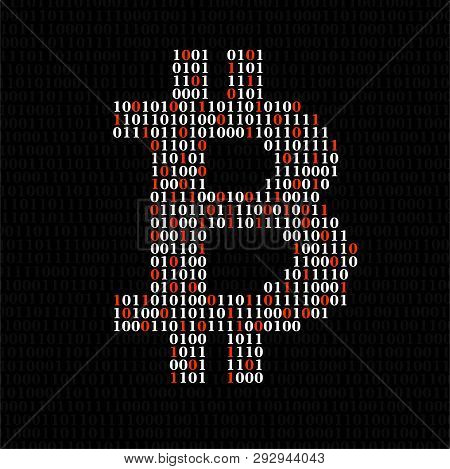 Abstract Sign Bitcoin Of Binary Code, Technology Logo