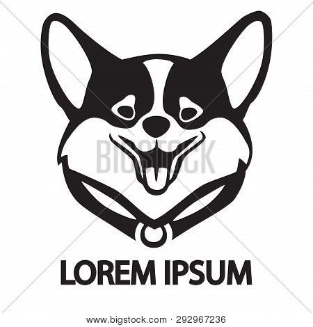 Welsh Corgi Face Icon, Pet Shop Or Veterinary Clinic Logo, Isolated Flat Vector On White Background,