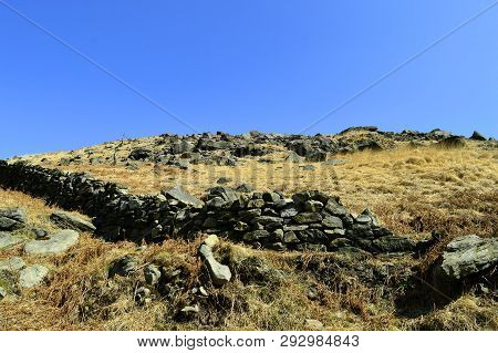 Chew Valley Summit Above Dovestone Reservoir In The Peak District National Park