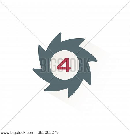 Hurricane. Category Four. Fourth Rate. Isolated Color Icon. Weather And Map Glyph Vector Illustratio