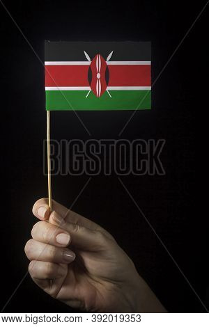 Hand With Small Flag Of State Of Kenya