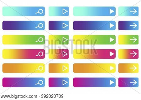 Set Of Multicolored Rectangular Buttons. Vector Icons For The Internet. Click Strips On The Site. St