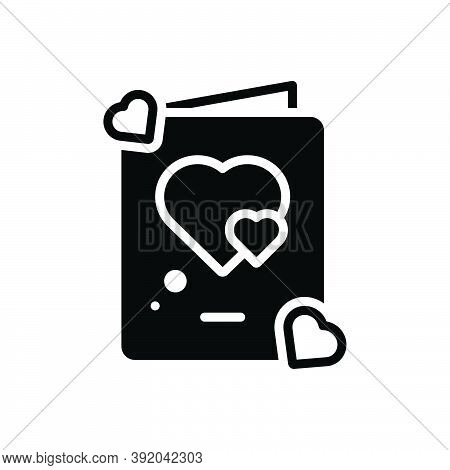 Black Solid Icon For Velentine-card Card Love Heart Romance Feeling Love Letter Brochure Banner Love